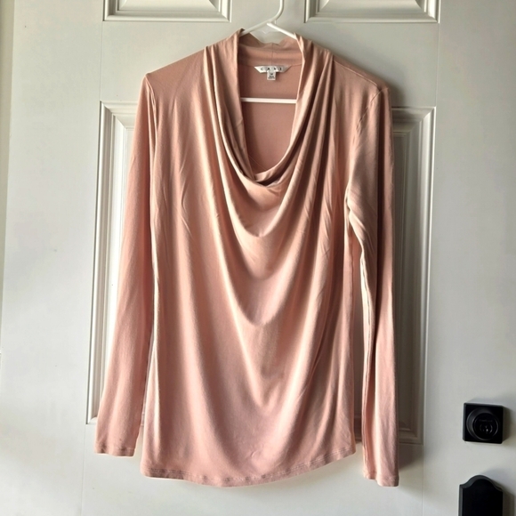 Cabi Drape Neck Long Sleeve Blouse - Picture 1 of 7